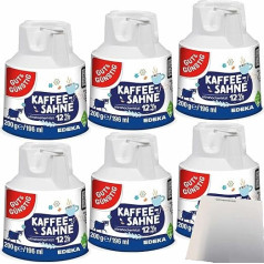 Gut&Günstig Coffee Cream Jug 12% Fat Coffee Cream Resealable Pack of 6 (6 x 200 g) + usy Block