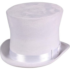 Thetru Costume Accessory Top Hat with Hat Band White Carnival Fancy Dress Size 59/60