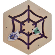 Wall Game Spider Web/Sliding Piel/Material: Wood, Dimensions: 48 x 48 cm/Made in Germany/3 +