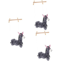 VICASKY Pack of 3 Donkey Puppet Clown Doll, Clown Hand Puppet, Doll Poles, Puppet Cushion, Puppet Eyes, Animals, Puppet, Puppet, Puppet, Funny Animal Figures for Crafts, Plush Grey