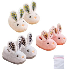 Baby Bunny Slippers Toddler, Toddler Slippers Boys Girls Kids Toddler House Shoes House Winter Soft Fuzzy Rabbit Plush Shoes (All, L)