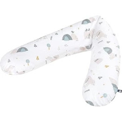 Julius Zöllner Mountain Bear Nursing Pillow, Pregnancy Pillow, Positioning Pillow, Especially Comfortable and Cuddly Flake Filling, Cotton, Approx. 180 cm
