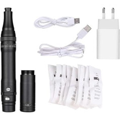 MTSM Wireless Permanent Make Up Machine Pen Tattoo Rotary Machine, Eyebrow Microblading Pen Pack of 10 Needles Tattoo Pen for Lip Eyeliner Hairline A950 (Black)