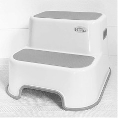 Wider Stool with 2 Steps for Kids | Toddler Stool for Potty Training and Use in Bathroom or Kitchen | BPA Free Strong Soft Grip Steps for Comfort and Safety (1