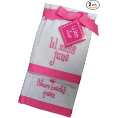 Lil Miss June Future Beauty Queen Baby Burp Bib Cloth Cotton Towel - Set of 2 by Mud Pie