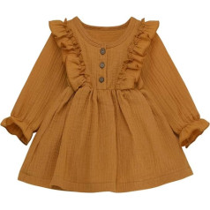 Toddler Baby Girls Long Sleeve Ruffled Skirt Autumn Outfits Dress
