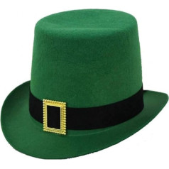 Irish Top Hat with Gold Buckle = ® Super in 4 Different Quantities for Groups of Hat Fancy Dress Costume, Green