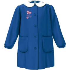 La Primula Verde, Primary School Childhood Apron for Girls Siggi Blue Buttons with and without Logo 6 to 15 Years White Collar Recommended for Mom, Reason, Medium, Yes Logo, 10 Years, Yes logo