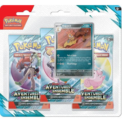 Pokémon: Blister Pack of 3 Booster Packs Baggaïd Scarlet and Purple - Adventure Pokémon TCG (3 Booster Packs and 1 Glossy Promo Card)