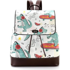 Dinosaurier coole personalisierte Schultaschen Büchertaschen für Teenager, Mehrfarbig, 27x12.3x32cm, Rucksack Rucksäcke