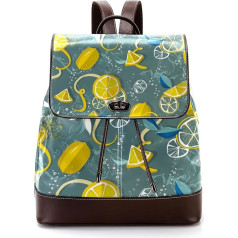 Personalisierte Schultaschen Büchertaschen für Teenager, Zitronenmuster, Obst, Mehrfarbig, 27x12.3x32cm, Rucksack Rucksäcke