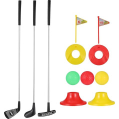 Toyvian 12pcs Kids Golf Club Training Hole Play Ball Parent-Child Toy