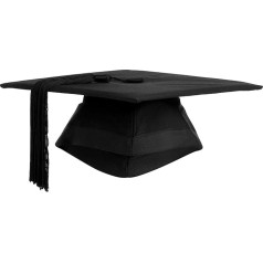 Ashington Gowns Fitted Graduation Cap Fitted with Tassel - Black