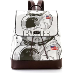 Space Traveler niedliche Katze personalisierte Schultaschen Büchertaschen für Teenager, Mehrfarbig, 27x12.3x32cm, Rucksack Rucksäcke