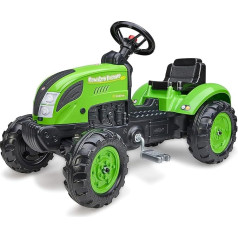 Falk - Tractor with Pedals Country Farmer Green - 2+ Years Personalised License Plate - Steering Wheel with Horn - 2057