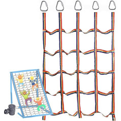 Climbing Seven Coloured Safety Nets 4.8 x 6.1 Feet High Performance Climbing Load Net Rope Ladder, Outdoor Cargo Belt Net, for Outdoor Training Accessories, Load Capacity 300 kg