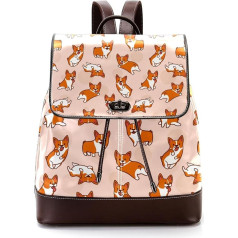 Personalisierte Schultaschen Büchertaschen für Teenager, rosa Corgis Hund, Mehrfarbig, 27x12.3x32cm, Rucksack Rucksäcke