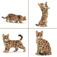 JEKCA Bengal Cat 01S-M01 Plastic Building Blocks for Ages 14+ (Pack of 4)