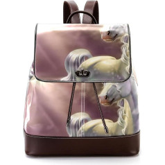 Personalisierte Schultaschen Büchertaschen für Teenager, weißes Einhorn, Natur, Mehrfarbig, 27x12.3x32cm, Rucksack Rucksäcke