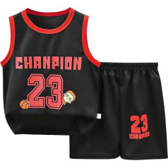 Shorts and T-shirt Set for Children, 2-Piece Cartoon Print, Sportswear, Quick-Drying, Elastic Waist, Shorts, Casual Clothing, Two-Piece Boys' Clothing Sets, 2-14 Years