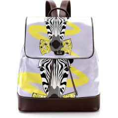 Personalisierte Schultaschen Büchertaschen für Teenager, modisches Zebra-Gesicht mit Hutschleife, Mehrfarbig, 27x12.3x32cm, Rucksack Rucksäcke