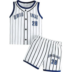 Trainingsanzug Kinder Sommer Jungen Fussball Sport Outfits Baumwolle T-Shirt und Sporthose Set Langarm-Shirt Hosenträger Hosen Hawaii Hemd mit Shorts Shirt Kurze Sets Activewear für 2-11 Jahre