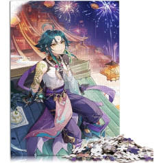 Jigsaw Puzzle Genshin Impact Jigsaws 1000 Pieces Wooden Puzzle Toys Puzzles Educational Games Stress Relieving Puzzles (50 x 75 cm)