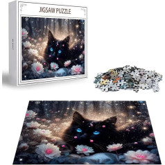 Puzzle Blume Puzzle 1500 Teile, Holzpuzzle Erwachsene, Mehrfarbig Holzpuzzle, Klassische Puzzles Katze Wooden Jigsaw für Erwachsene Und Kinder 14 Jahren, Geschenke Home Wand Dekor 87x57cm D-242