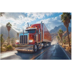 Wooden Puzzles for Adults and Children, Big Truck Puzzle Toy Set, Family Games, Home Decor Gift, 1000 Pieces, 38 x 52 cm