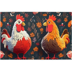 Cute Rooster Chickens Print Picture Puzzle, Jigsaw Puzzles for Adults 1000, Wooden Puzzle Fun Puzzles Game Puzzle Game Birthday Gifts