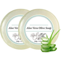 Aloe Vera Soap, Olive Soap, Natural Soap for Men Women Children for Moisturised Skin - Hand Soap Solid Shower Soap & Face Soap (2)