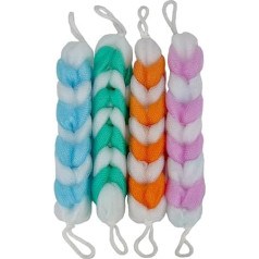 Bath Loofahs Back Scrubber, Assorted Colours (4 Counts) by Eslite