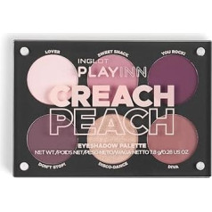 INGLOT PLAYINN Creach Peach Eyeshadow Palette, A Collection of Six Unique Eyeshadows, Three Matte and Three Shiny Eyeshadows, Full Eye Make-Up, 7.8 g