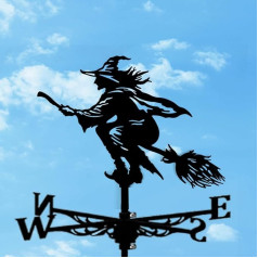 Gartendekoration Wetterfahne – schwarzer dekorativer Windrichtungszeiger, Adler Metall Wetterfahne, Dach/Hof/Outdoor/Gartendekoration, Hexe
