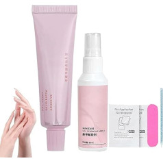Lazyfun Nail Glue Set, Solid Nail Glue Nail Patch Strong Adhesive, 30 g Brush Nail Glue for Press-On Nails, for Fake Nails, Durable Nail Art, Salon, Home Use (B)