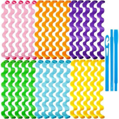 OCCOUMR Pack of 30 Curlers for Long Hair, Curlers Spiral Curls Styling Kit No Heat Hair Curlers Wave Styles with 2 Pieces Styling Hooks for All Hair Lengths
