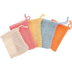 Pack of 5 Bubble Bag Soap Bags Soap Wash Bag Shampoo Bar Bag Soap Bag Linen Cotton