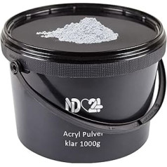ND24 Acrylic Powder for Nails Clear 1000 g - Fine Acrylic Nail Powder in Studio Quality for Acrylic Nails - Perfect for Professional Applications as Acrylic Powder and as a Supplement to Acrylic Nails