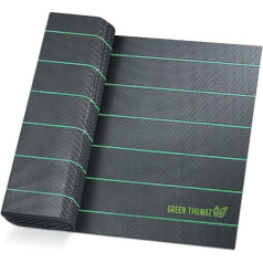Green Thumbz Weed Control Fabric Extra Strong - 1 x 25 m Weed Control Fabric 100 g/m2 - Optimal Garden Fleece, Raised Bed Film, Weed Film, Sandpit Fleece & Floor Protection Fleece for Weed Control -
