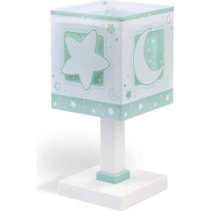 Dalber MoonLight 63231H E14 Children's Table Lamp Bedside Lamp Moon and Stars Green