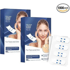Pack of 60 Face Lifting Tape, Invisible Facelift Stickers for Women, Neck Lifting, Invisible Facelift Tape for Face, Instant Make-Up, Face Lift Tools (Pack of 2)