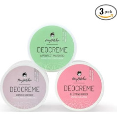PonyHütchen 3 x 50 ml Set Natural Cosmetics Deodorant Cream without Aluminium Salts, Natural Deodorant, Vegan, Unisex