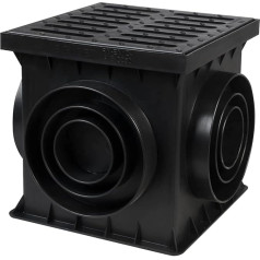Courtyard Drain Inlet Shaft Court Sink Box Class A15-1.5T -B125, 12, 5T 250 x 250 x 250 mm (Black with Plastic Grate)