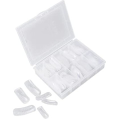 Lurrose 140 Pieces Clear Fake Nails, Artificial Acrylic Nails, French Nail Tips for Women Girls Nail Extension False Nail Tips