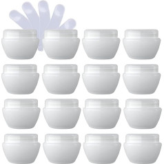 Pack of 24 Empty 30 ml Small Transparent Plastic Cream Jar with Lid 30 g Empty Container Plastic Screw Box Cosmetic Container Jar, 6 Pieces Spatulas