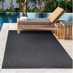 the carpet Toulouse Indoor and Outdoor Rug for Living Room and Kitchen - Easy Care, Water-Repellent, Robust and Durable, Anthracite, 240 x 340 cm