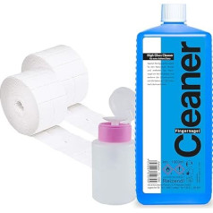ICP Nailcare Fingernail Cleaner Set 1000 ml + Dispenser + 1000 Cellulose Pads (2 Rolls of 500 Pieces)