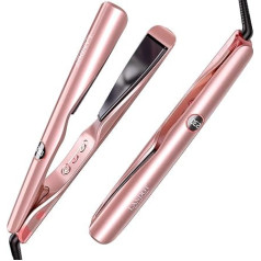 LANDOT 2-in-1 Straightener and Curling Iron: Straighteners Curls and Straighteners - Professional Hair Straightener Curved Styling Plates for Straightening Curls Waves