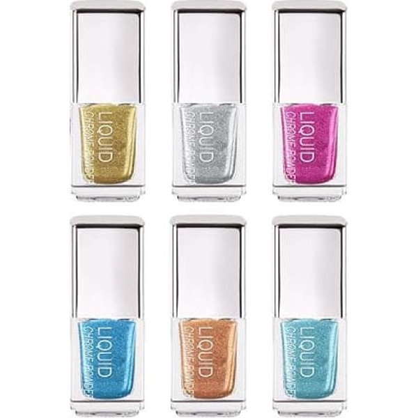 6 schimmernde Nägel, Puder, Holografie-Nägel, Kunstdeko, verspiegelte Oberfläche, für Partys und den täglichen Gebrauch