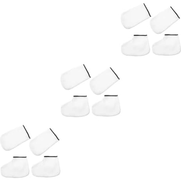 minkissy 6 Pairs Hand Mask Foot Mask Hand Care Set Hand Care Set Peeling Spa Juice Foot Covers Paraffin Wax for Hands Moisturising Gloves Foot Bath Covers White